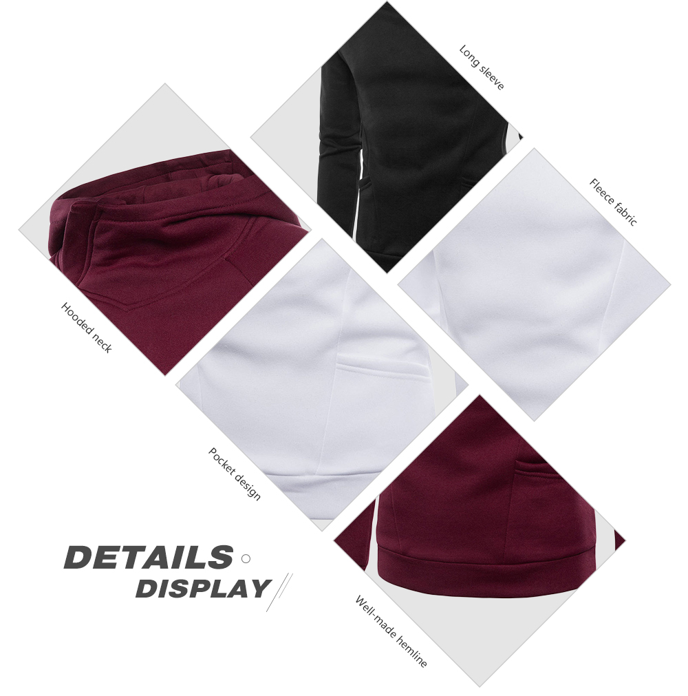 Solid Seam Design Pockets Fleece Hoodie