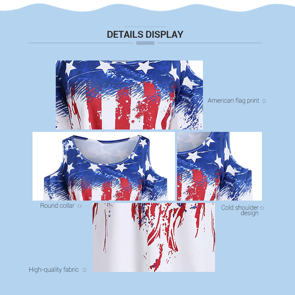 Plus Size American Flag Flare Sleeve T Shirt