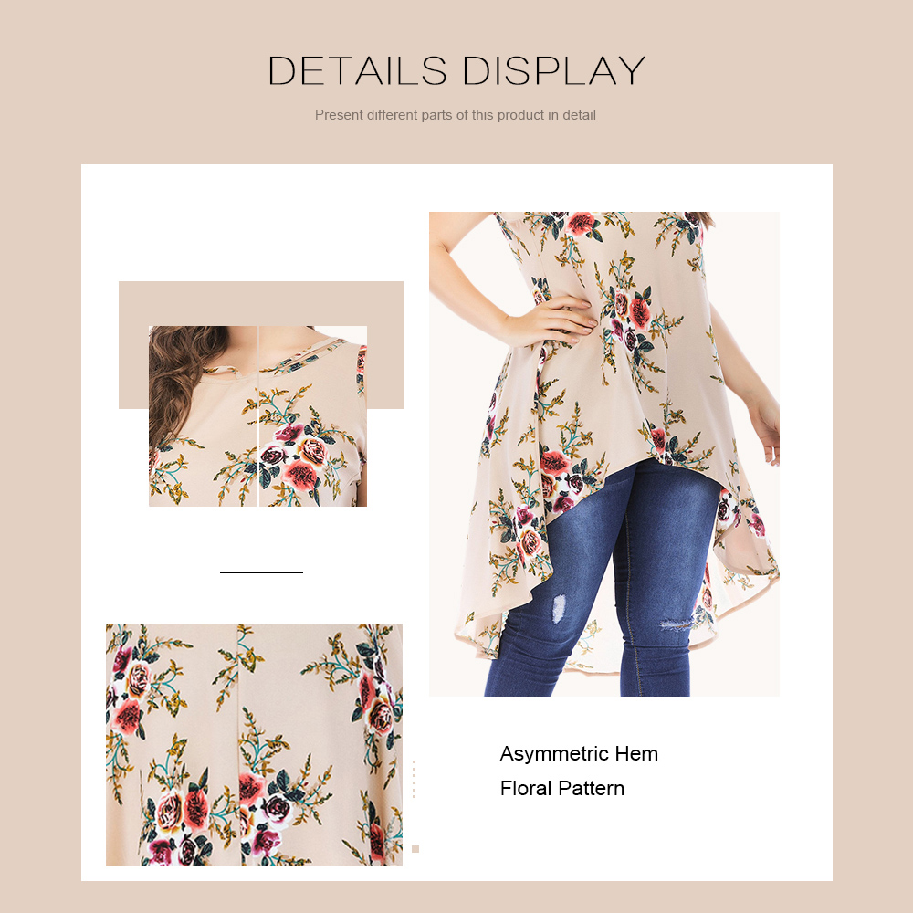 Plus Size Floral High Low Longline Blouse