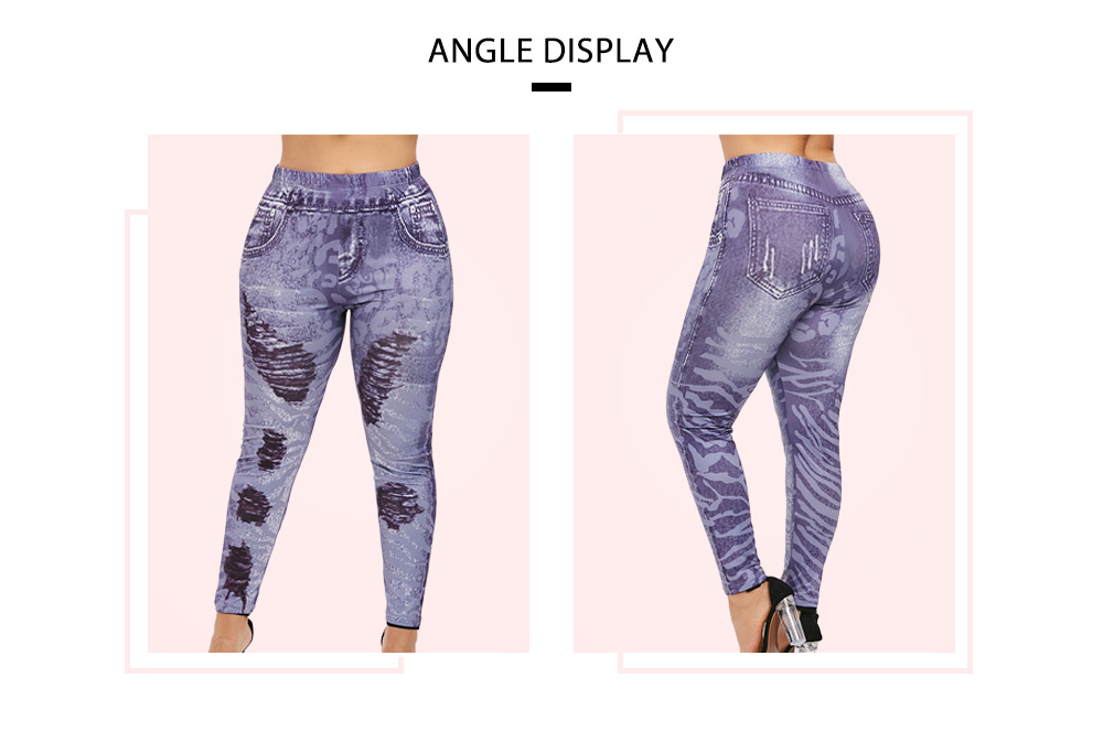 Plus Size 3D Print Skinny Leggings