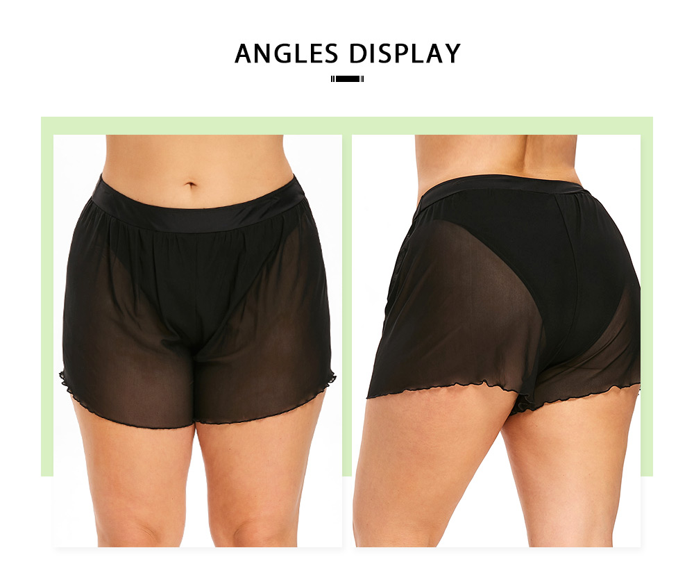 Plus Size Mesh Panel Skirted Briefs