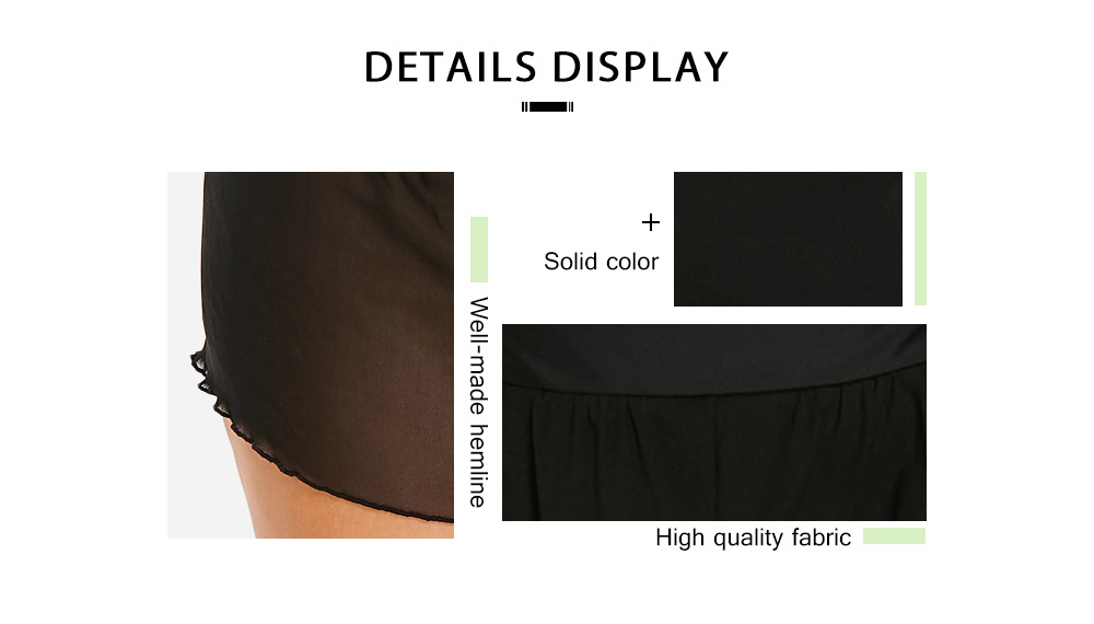 Plus Size Mesh Panel Skirted Briefs