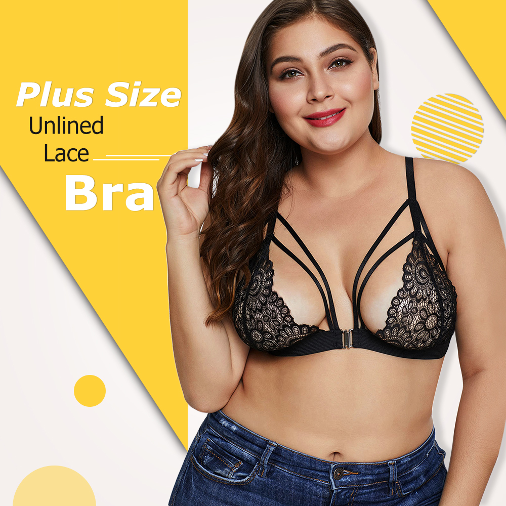 Plus Size Unlined Lace Bra