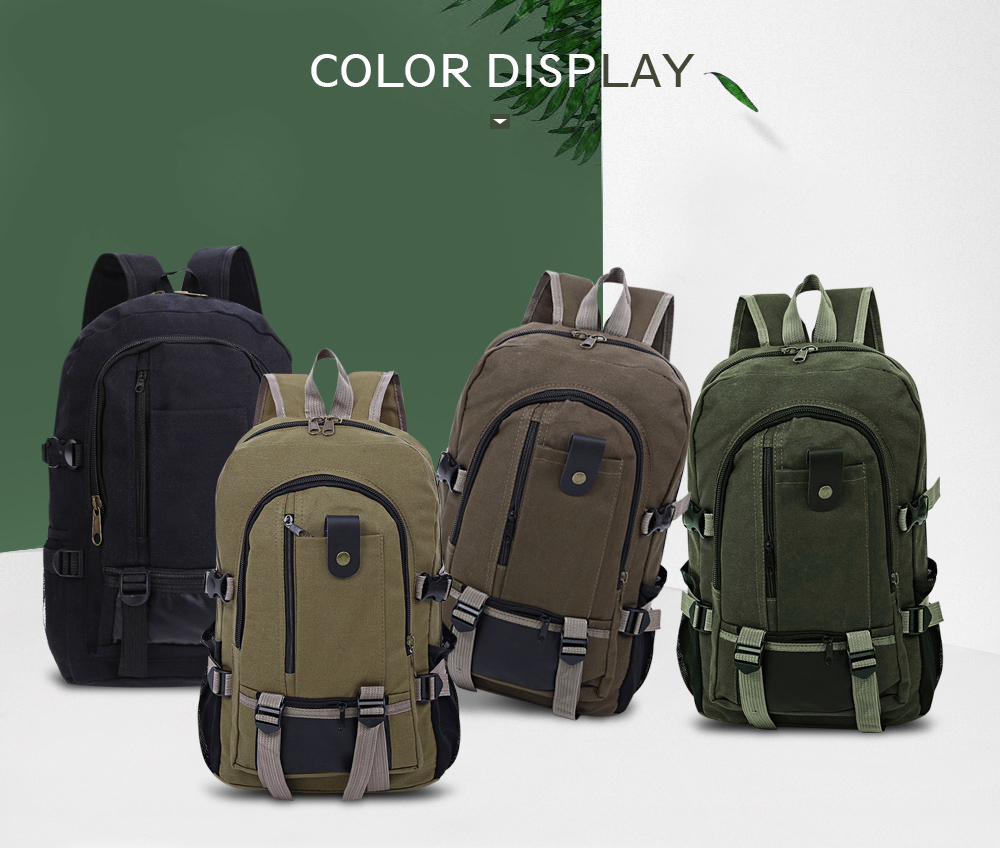 Canvas Zipper Bag Ladder Lock Outdoor Activity Men Portable Backpack